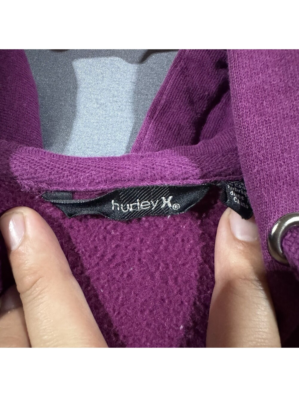 Hurley Womens Size M Purple Graphic Full Zip Sweatshirt Hoodie Outerwear Y2K - Picture 4 of 6